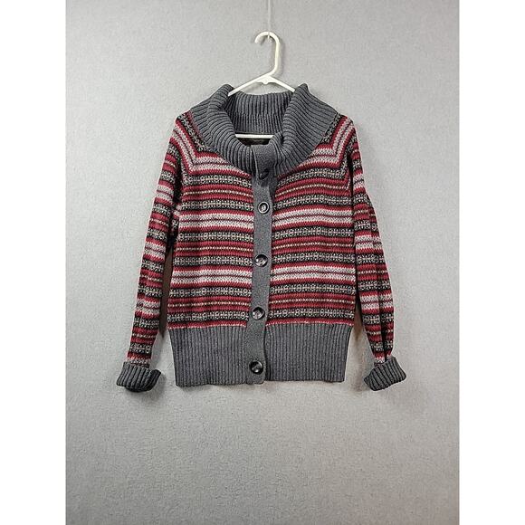 Eddie Bauer Angora Wool Blend Fair Isle Shawl Collar Button Sweater Women's PXL - Picture 1 of 11